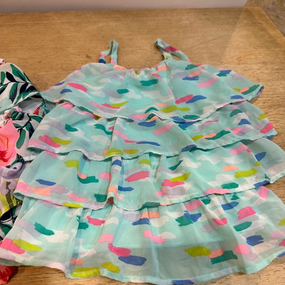 3 Cherokee Girls Ruffle Tiered Swing Spaghetti Strap Floral Top Tank Size 6 Item - Picture 4 of 6